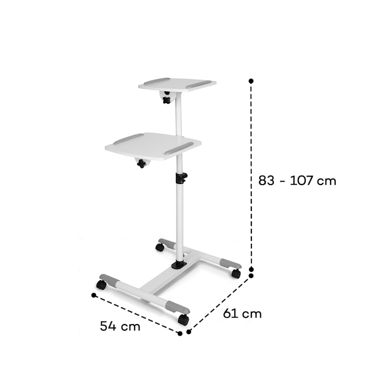 TS-6 carrello per proiettore tavolino per laptop regolabile 83 - 107 cm bianco