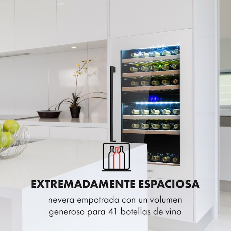 Vinsider 41 Built-in Duo Quartz Edition vinoteca empotrable 41 botellas | 2 zonas de refrigeración | Blanco