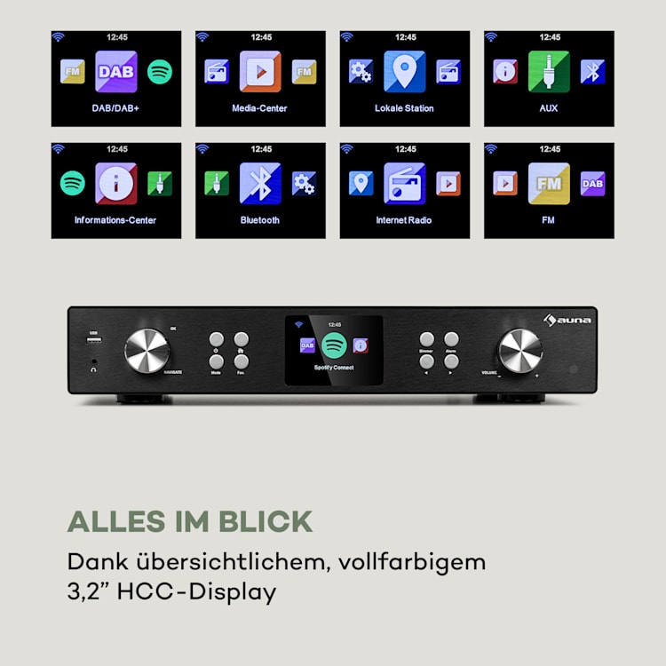 iTuner 320 ME, Sintonizzatore Hi-Fi Digitale, Spotify Connect, BT, App-Control, nero