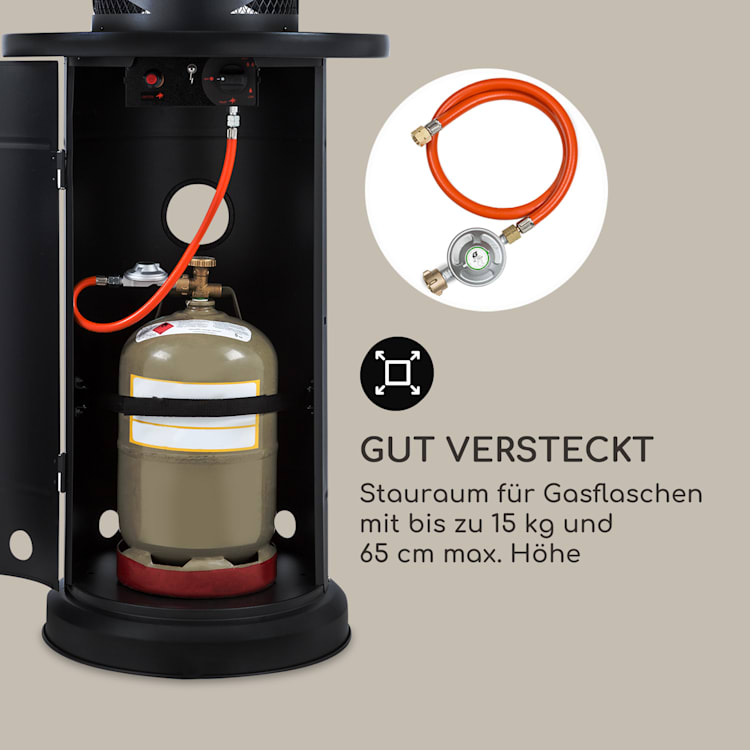 Goldflame Style Terrassenheizstrahler 11,2 kW 360°-Blick mobil Schwarz
