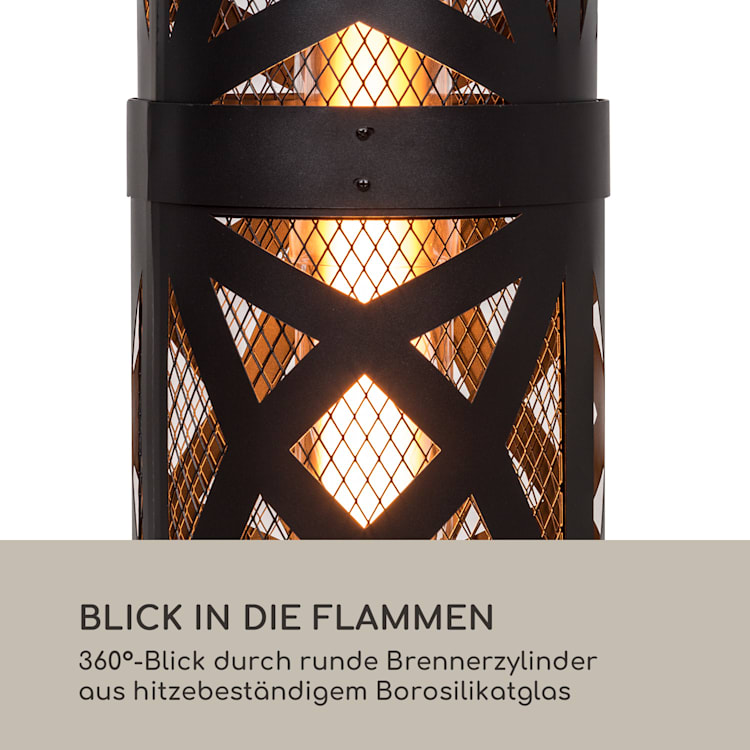 Goldflame Style Terrassenheizstrahler 11,2 kW 360°-Blick mobil Schwarz