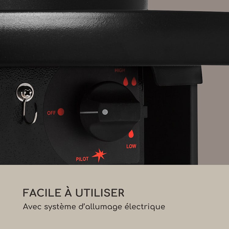 Goldflame Style radiateur de terrasse 11,2 kW vue 360° mobile noir Noir