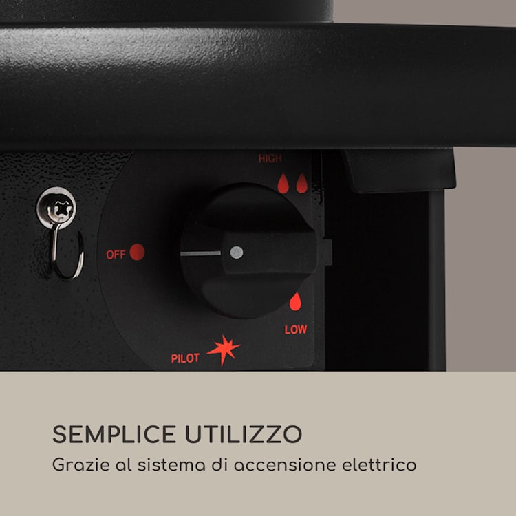 Goldflame Style, radiatore da terrazzo, 11,2 kW, visione a 360°, portatile, nero Nero