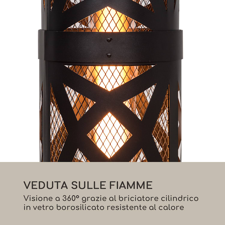 Goldflame Style, radiatore da terrazzo, 11,2 kW, visione a 360°, portatile, nero Nero