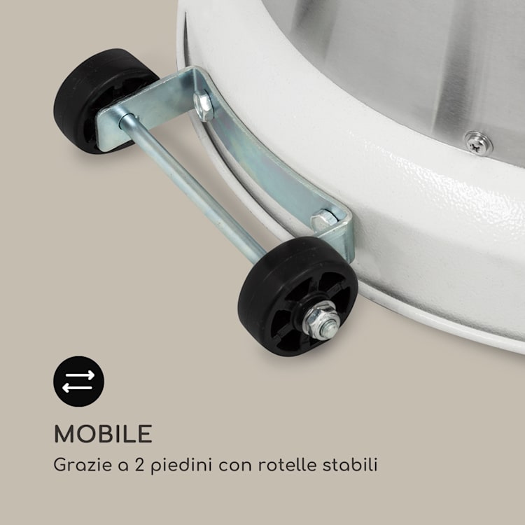 Goldflame Style, radiatore da terrazzo, 11,2 kW, visione a 360°, portatile, argento Bianco / Argento metallizzato