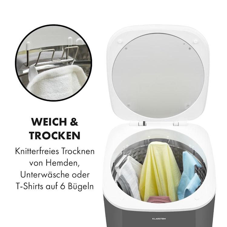 Zap Dry Wäschetrockner 820W 50l Touch-Bedienfeld LED-Anzeige Grau