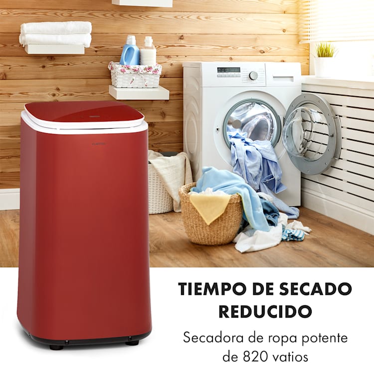 Zap Dry Secadora de ropa 820W 50l panel de control táctil indicador LED color rojo Rojo