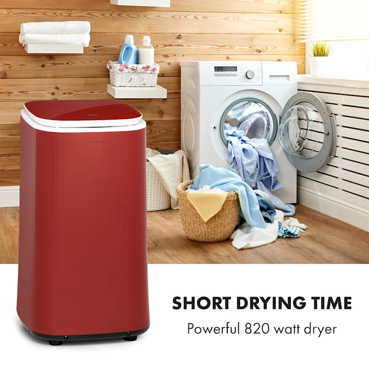 Zap Dry, suszarka na pranie, 820 W, 50 l, dotykowy panel sterowania, wyświetlacz LED, czerwona Czerwony