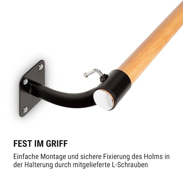 Barre Mur Ballettstange 110 cm Holm 38 mm Ø Wandmontage schwarz Schwarz