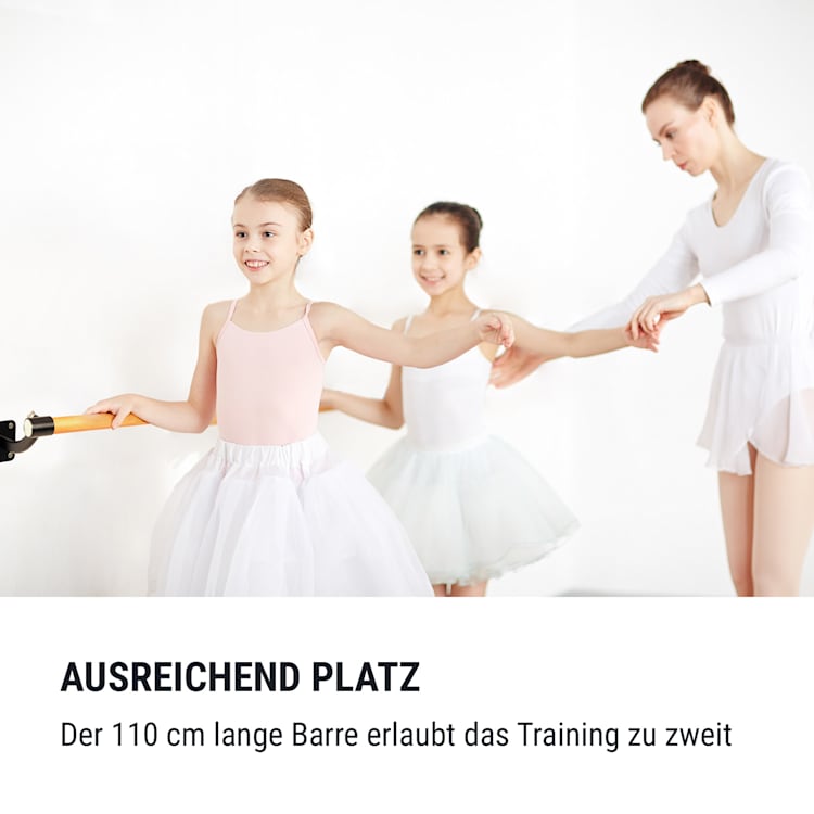 Barre Mur Ballettstange 110 cm Holm 38 mm Ø Wandmontage schwarz Schwarz