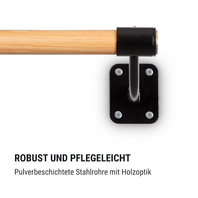 Barre Mur Ballettstange 110 cm Holm 38 mm Ø Wandmontage schwarz Schwarz