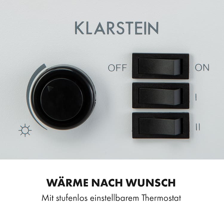 Leoben Elektrischer Kamin 900 / 1800 W Thermostat PanoramaView Weiß