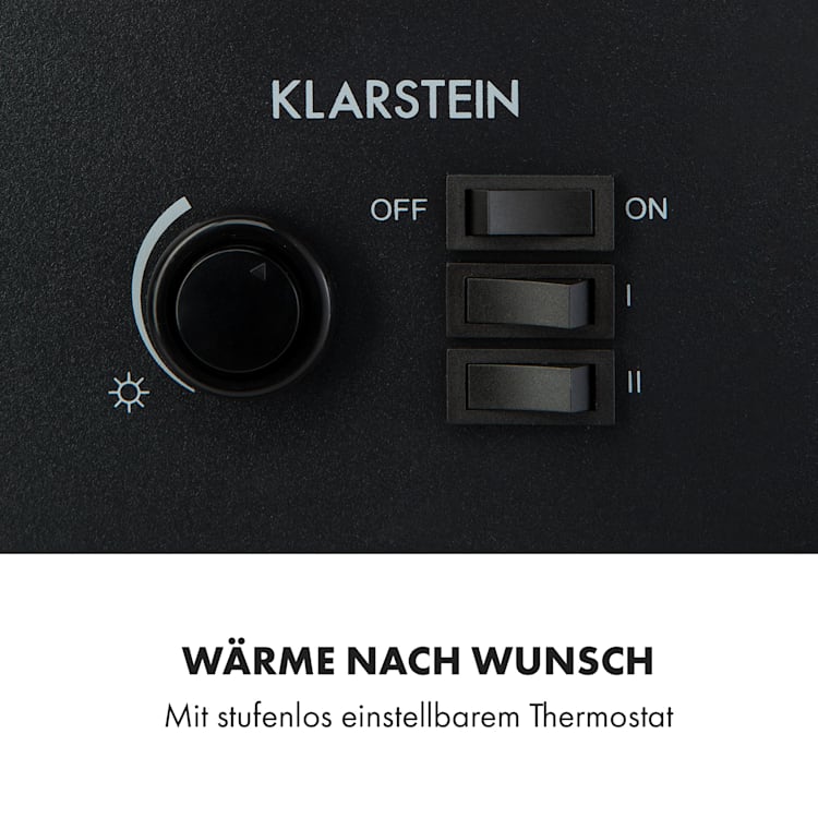 Leoben Elektrischer Kamin 900 / 1800 W Thermostat PanoramaView Schwarz