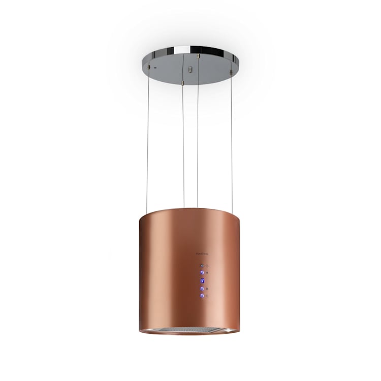 Barett, hotă suspendată, Ø 38 cm, recirculare a aerului 560 m³ / h, LED, cupru Cupru metalic