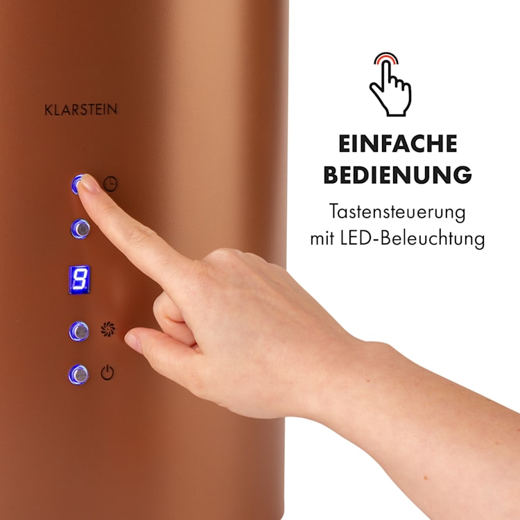 Beretta Inselabzugshaube Ø 35 cm Ab-/Umluft 650m³/h LED Aktivkohlefilter Kupfer