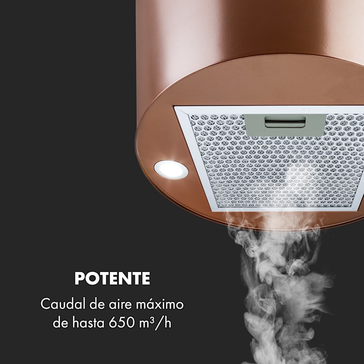 Beretta Campana de isla Ø 35 cm Recirculación y extracción del aire 650m³/h led Cobre Cobre