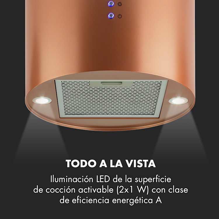 Beretta Campana de isla Ø 35 cm Recirculación y extracción del aire 650m³/h led Cobre Cobre