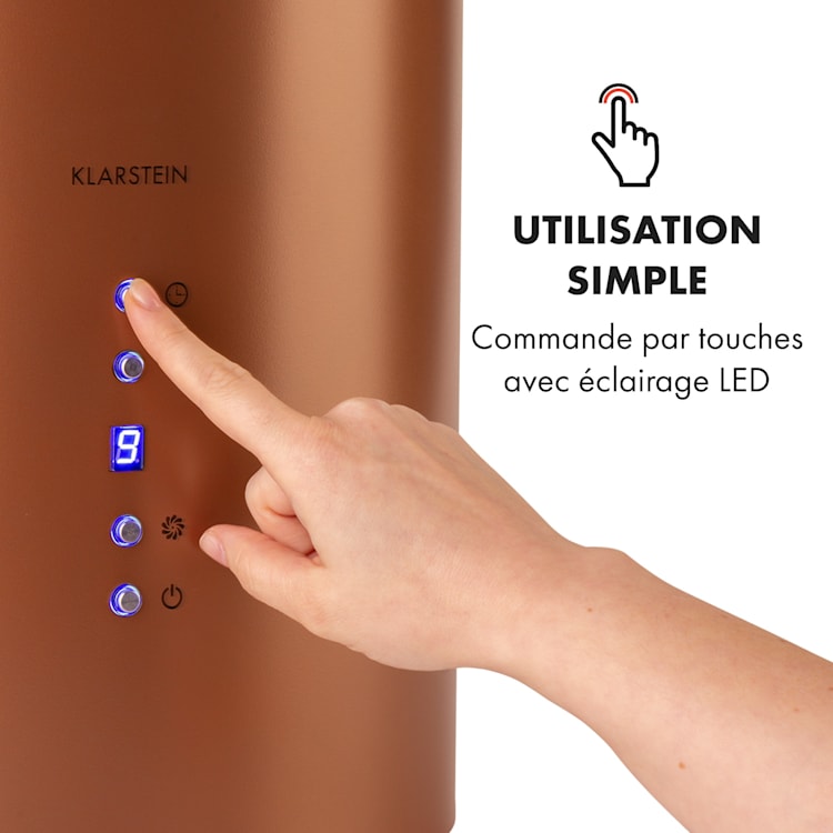 Beretta eilandafzuigkap Ø 35 cm afvoer/recirculatie 650m³/h LED koper Koper