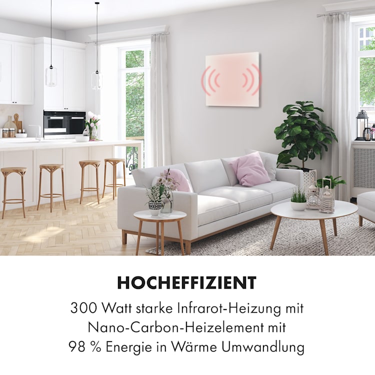Wonderwall Air Infinite 300 Infrarotheizung 60x50cm 300W Fernbedienung 60 x 50 cm / 300 Watt