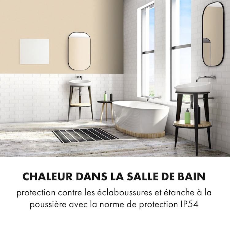 Klarstein Wonderwall Air Infinite radiateur infrarouge 60x50 cm 300 W mural FB blanc 60 x 50 cm / 300 watts