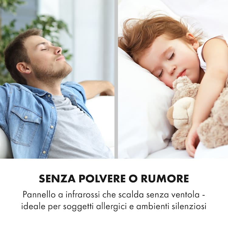 Klarstein Wonderwall Air Infinite, radiatore a infrarossi, 90x60cm, 580W, parete, FB bianco 90 x 60 cm / 580 watts