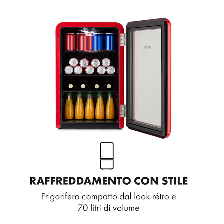 Frigorifero per bevande PopLife Frigorifero 70 litri 0 - 10 °C Design retrò LED