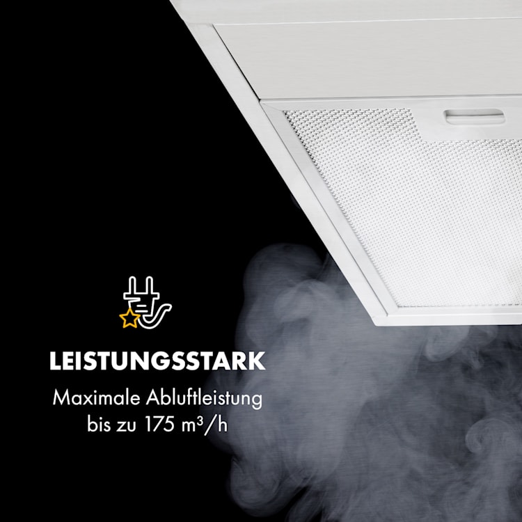 Contempo Unterbau-Dunstabzugshaube 90cm 175m³/h LED Edelstahl Acryl Schwarz
