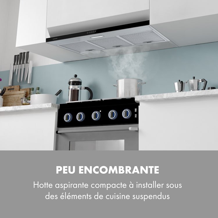 Contempo 90 afzuigkap 175m³/h led edelstaal acryl zwart Zwart