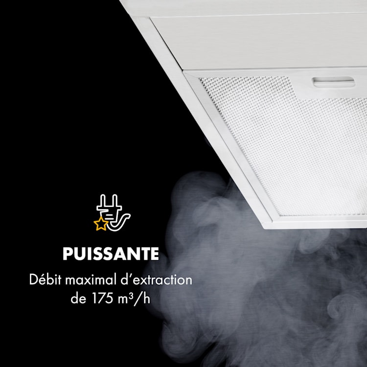 Contempo 90 afzuigkap 175m³/h led edelstaal acryl zwart Zwart