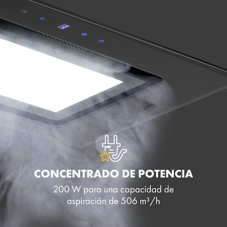 Hektor Brilliant Edition Campana extractora 52cm 506m³/h Táctil Negra Negro