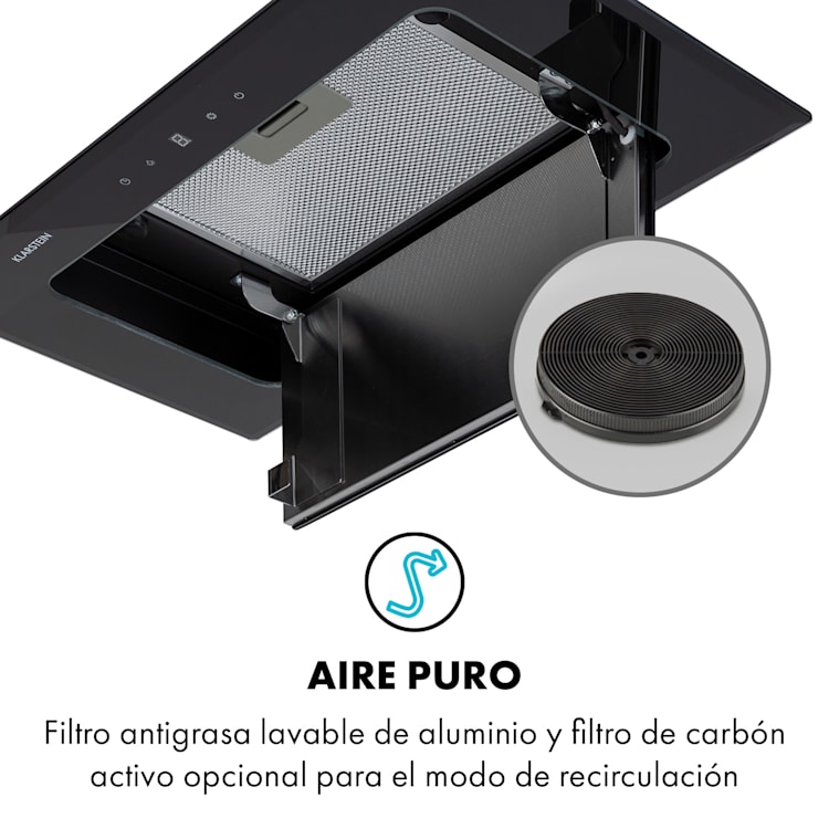 Hektor Brilliant Edition Campana extractora 52cm 506m³/h Táctil Negra Negro