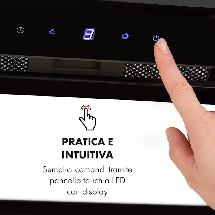 Hektor Brilliant Edition, Cappa Aspirante, 52 cm, 506 m³/h, Touch, Vetro, nero Nero