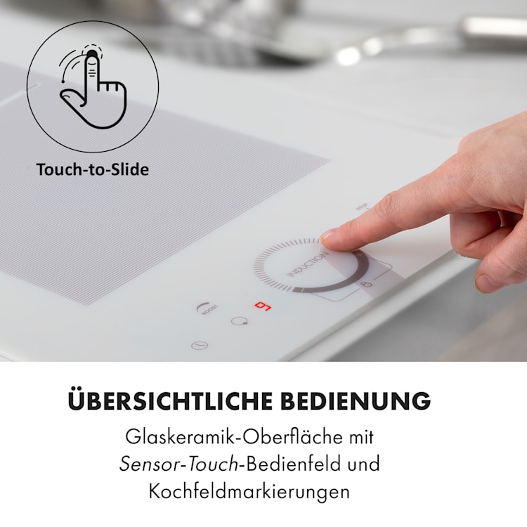 Delicatessa Slim Domino Induktionskochfeld 3500W Timer 2 | Weiß