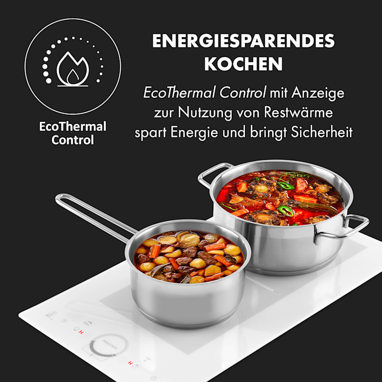 Delicatessa Slim Domino Induktionskochfeld 3500W Timer 2 | Weiß
