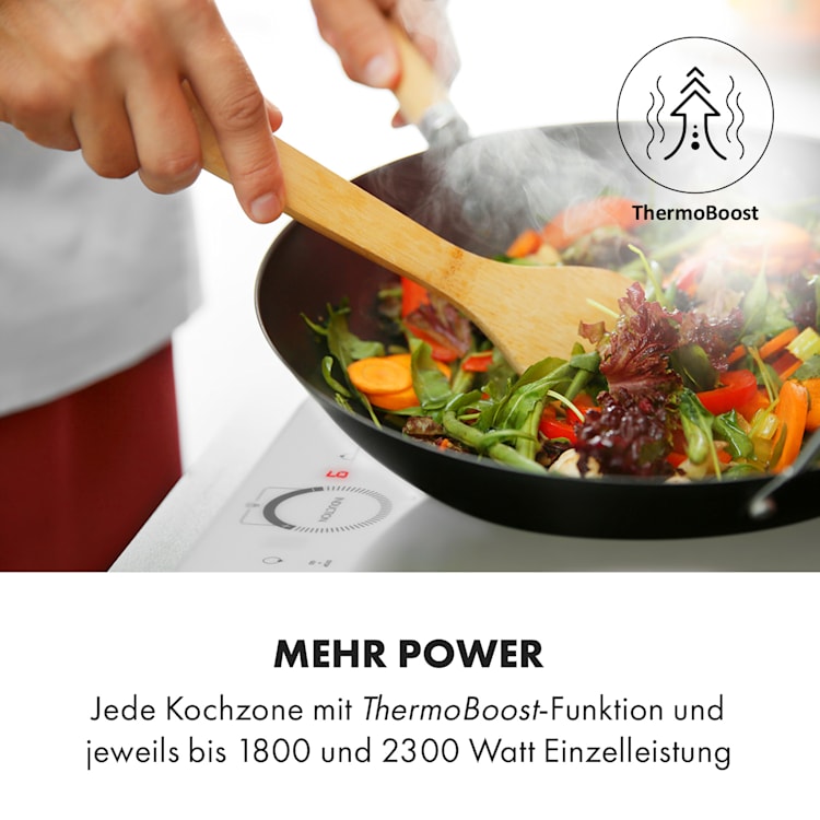 Delicatessa Slim Domino Induktionskochfeld 3500W Timer 2 | Weiß