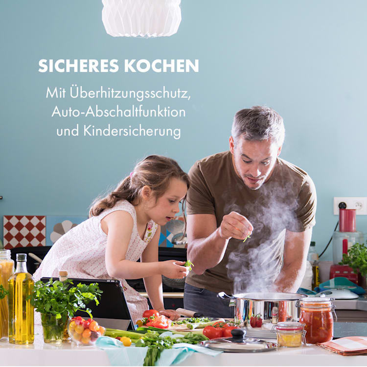 Delicatessa Slim Domino Induktionskochfeld 3500W Timer 2 | Weiß