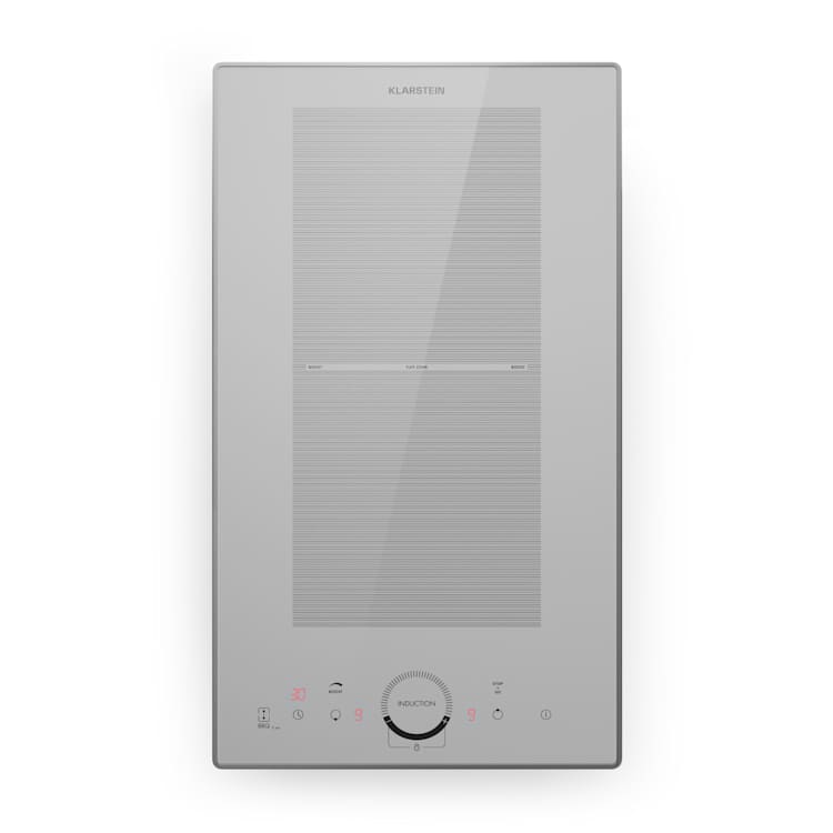 Delicatessa Slim Domino Induktionskochfeld 3500W Timer 2 | Weißes Glas