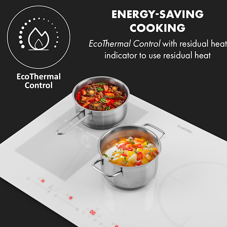 Delicatessa 77 Hybrid inbouw kookplaat inductie 4 zones 7000W 4 (2x rechthoekig, 1x rond 28 cm, 1x rond 16 cm) | Wit