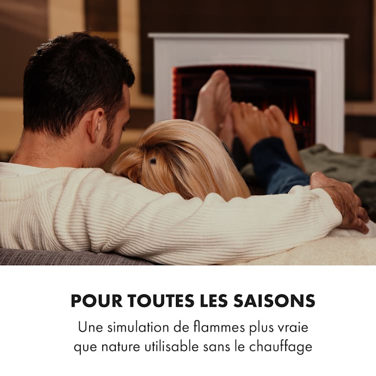 Lucerne Smart Cheminée électrique 1000/2000W LED 18-27 °C Minuteur hebdomadaire