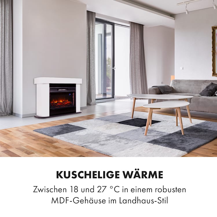 Aargau Smart Elektrischer Kamin 1000/2000W LED 18-27 °C Wochentimer