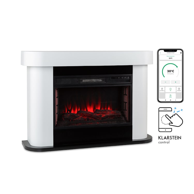 Aargau Smart Elektrischer Kamin 1000/2000W LED 18-27 °C Wochentimer