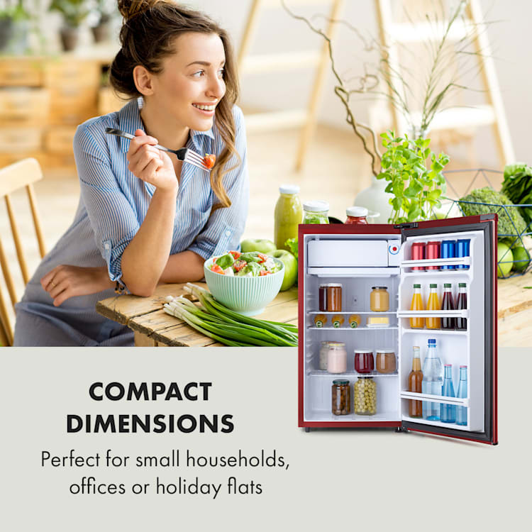 Yummy Refrigerator with Freezer Compartment 90 Litres 42dB 90 Ltr | Red