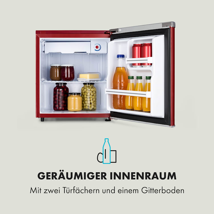 Yummy Kühlschrank mit Gefrierfach 45 Liter 42dB 45 Ltr | Rot
