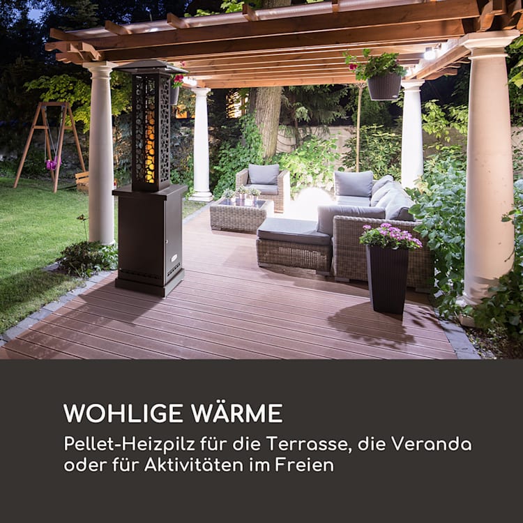 Heat Hunter Pellet-Terrassenheizer 12,2 kW mobil Edelstahl Schwarz