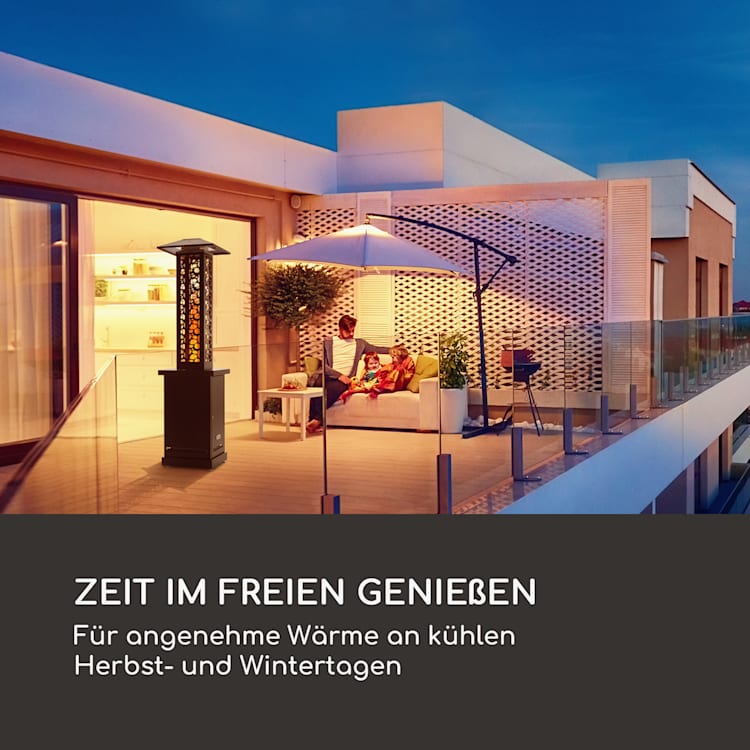 Heat Hunter Pellet-Terrassenheizer 12,2 kW mobil Edelstahl Schwarz