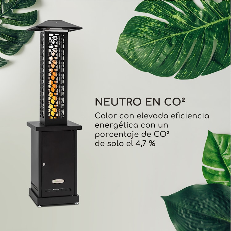 Heat Hunter Estufa de pellets para terrazas 12,2 kW móvil acero inoxidable color negro Negro