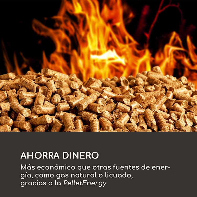 Heat Hunter Estufa de pellets para terrazas 12,2 kW móvil acero inoxidable color negro Negro