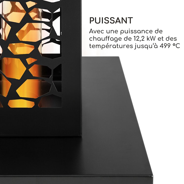 Heat Hunter poêle de terrasse à granulés 12,2 kW mobile inox noir Noir