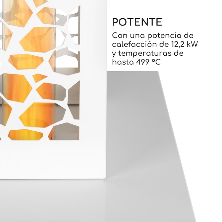Heat Hunter Estufa de pellets para terrazas 12,2 kW móvil acero inoxidable color blanco Blanco