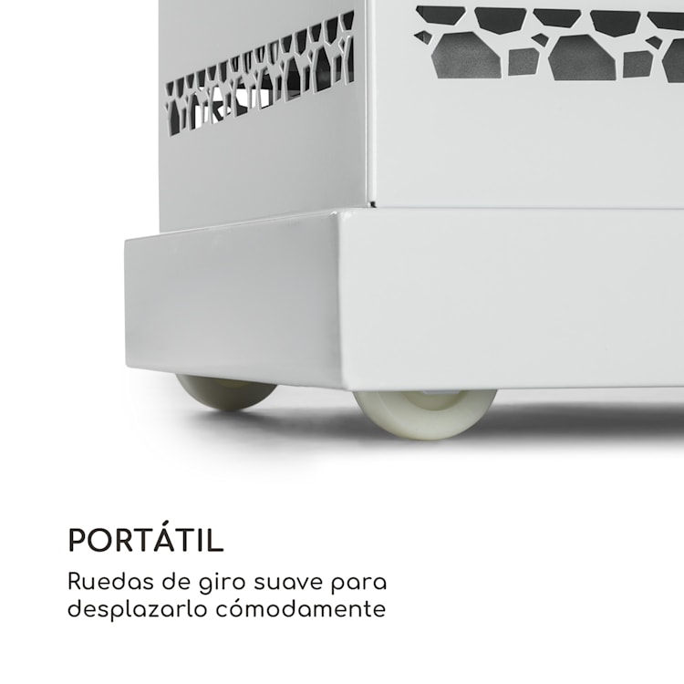 Heat Hunter Estufa de pellets para terrazas 12,2 kW móvil acero inoxidable color blanco Blanco